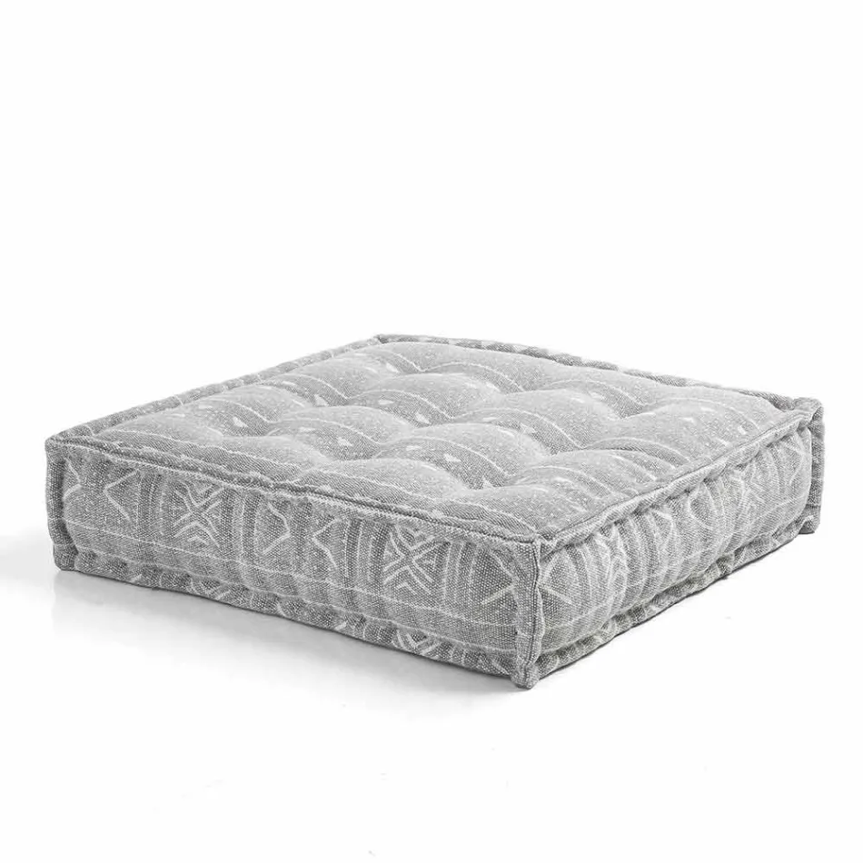 Pouf pătrat etnic în material patchwork sau catifea - fibră Viadurini