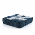 Pouf pătrat etnic în material patchwork sau catifea - fibră Viadurini