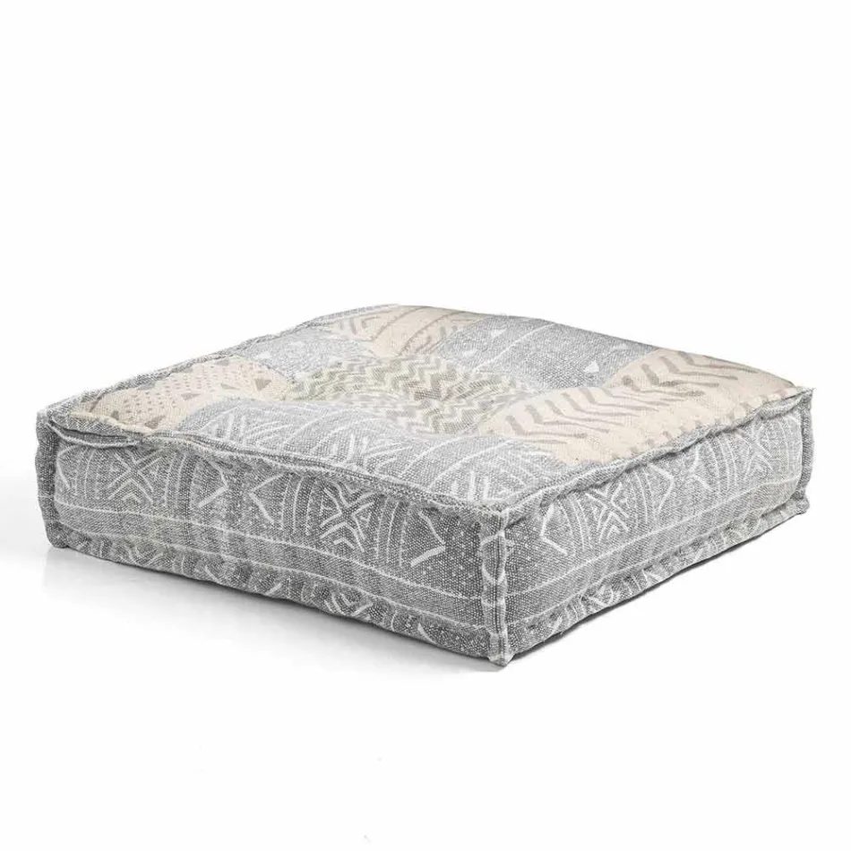 Pouf pătrat etnic în material patchwork sau catifea - fibră Viadurini
