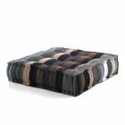 Pouf pătrat etnic în material patchwork sau catifea - fibră Viadurini
