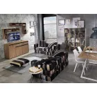 Pouf pătrat etnic în material patchwork sau catifea - fibră Viadurini