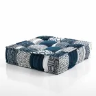 Pouf pătrat etnic în material patchwork sau catifea - fibră Viadurini
