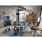 Pouf pătrat etnic în material patchwork sau catifea - fibră Viadurini