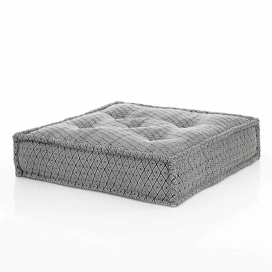 Pouf pătrat etnic în material patchwork sau catifea - fibră Viadurini