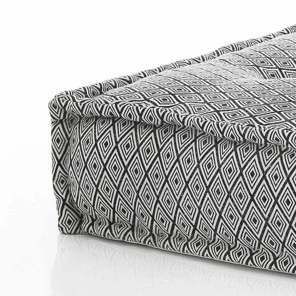 Pouf pătrat etnic în material patchwork sau catifea - fibră Viadurini