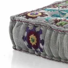 Pouf pătrat etnic în material patchwork sau catifea - fibră Viadurini