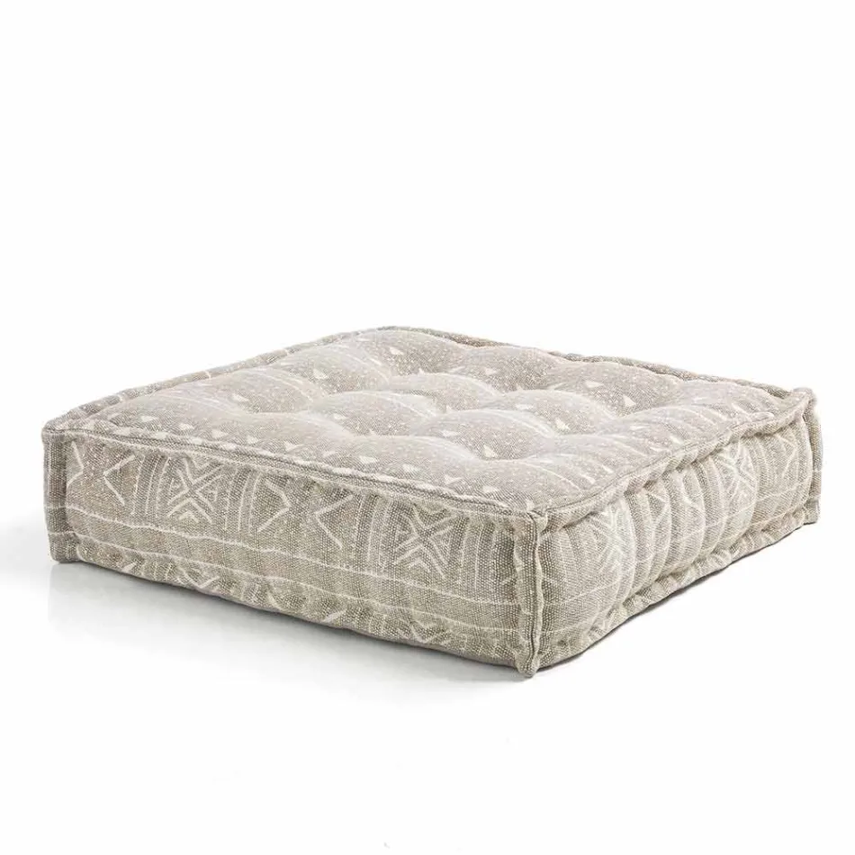 Pouf pătrat etnic în material patchwork sau catifea - fibră Viadurini