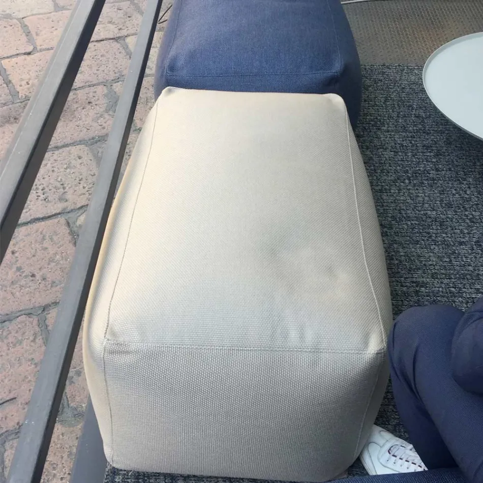 Pouf otoman dreptunghiular moale pentru utilizare în interior și exterior din țesătură - Naemi Viadurini