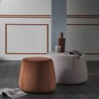 Puf rotund moale de sufragerie din catifea colorata 3 dimensiuni - Evelyne Viadurini