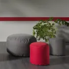 Puf rotund moale pentru sufragerie de interior sau exterior din material colorat - Naemi Viadurini