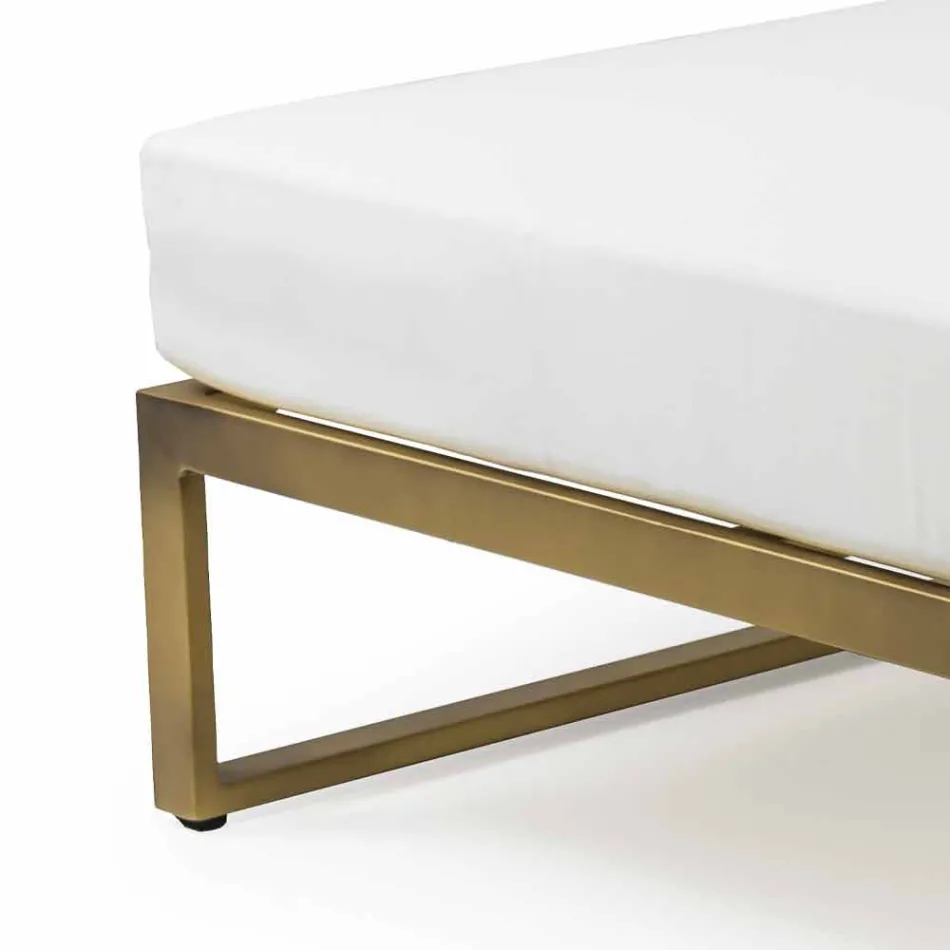 Puf pătrat pentru exterior din aluminiu 3 finisaje Design de lux - Julie Viadurini