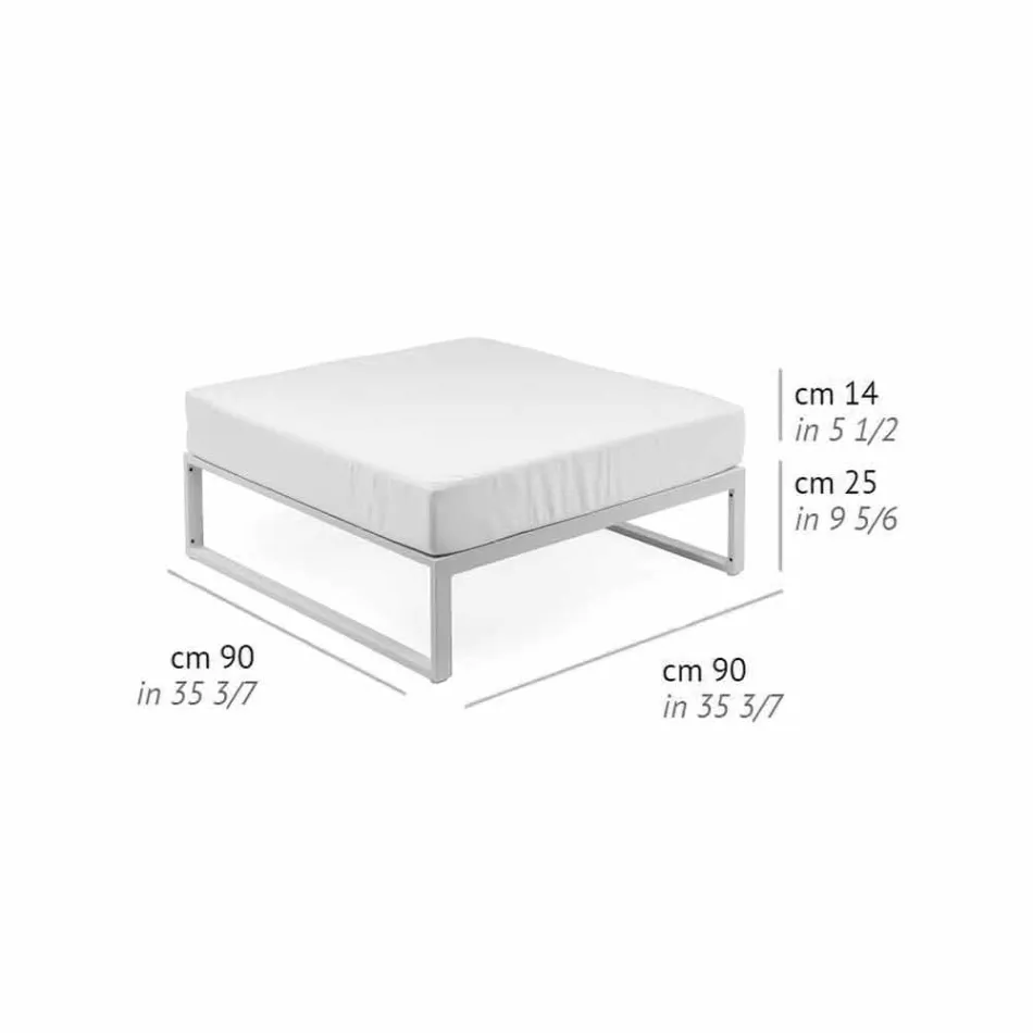 Puf pătrat pentru exterior din aluminiu 3 finisaje Design de lux - Julie Viadurini