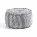 Pouf rotund de design etnic în material patchwork sau catifea - fibră Viadurini