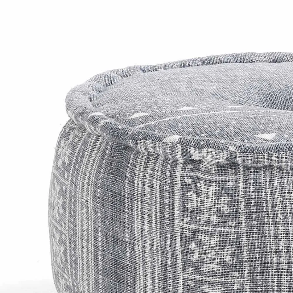 Pouf rotund de design etnic în material patchwork sau catifea - fibră Viadurini