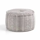 Pouf rotund de design etnic în material patchwork sau catifea - fibră Viadurini