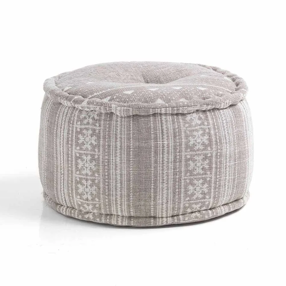 Pouf rotund de design etnic în material patchwork sau catifea - fibră Viadurini