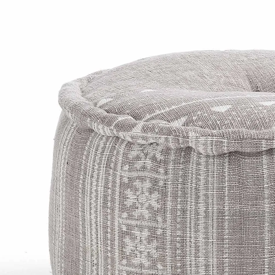 Pouf rotund de design etnic în material patchwork sau catifea - fibră Viadurini