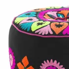Pouf rotund de design etnic în material patchwork sau catifea - fibră Viadurini