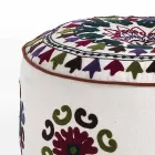 Pouf rotund de design etnic în material patchwork sau catifea - fibră Viadurini