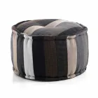 Pouf rotund de design etnic în material patchwork sau catifea - fibră Viadurini