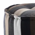 Pouf rotund de design etnic în material patchwork sau catifea - fibră Viadurini