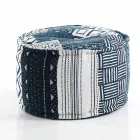 Pouf rotund de design etnic în material patchwork sau catifea - fibră Viadurini