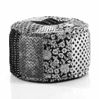 Pouf rotund de design etnic în material patchwork sau catifea - fibră Viadurini