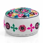 Pouf rotund de design etnic în material patchwork sau catifea - fibră Viadurini