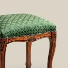 Pouf în stil clasic din lemn de nuc și țesătură Made in Italy - Lux Viadurini