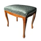 Pouf în stil clasic din lemn de nuc și țesătură Made in Italy - Lux Viadurini