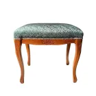 Pouf în stil clasic din lemn de nuc și țesătură Made in Italy - Lux Viadurini