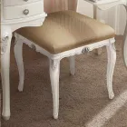 Puf în stil clasic din lemn îmbrăcat în țesătură Made in Italy - Cambrige Viadurini