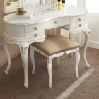 Puf în stil clasic din lemn îmbrăcat în țesătură Made in Italy - Cambrige Viadurini