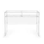 Birou practic independent din plexiglas transparent, fabricat în Italia - Ghea Viadurini