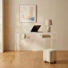 Birou practic independent din plexiglas transparent, fabricat în Italia - Ghea Viadurini