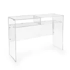 Birou practic independent din plexiglas transparent, fabricat în Italia - Ghea Viadurini