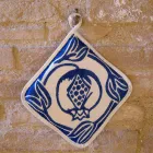 Potholders of Art Italian în lenjerie pură cu imprimeu de mână piesă unică - mărci Viadurini