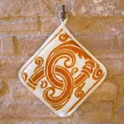 Potholders of Art Italian în lenjerie pură cu imprimeu de mână piesă unică - mărci Viadurini