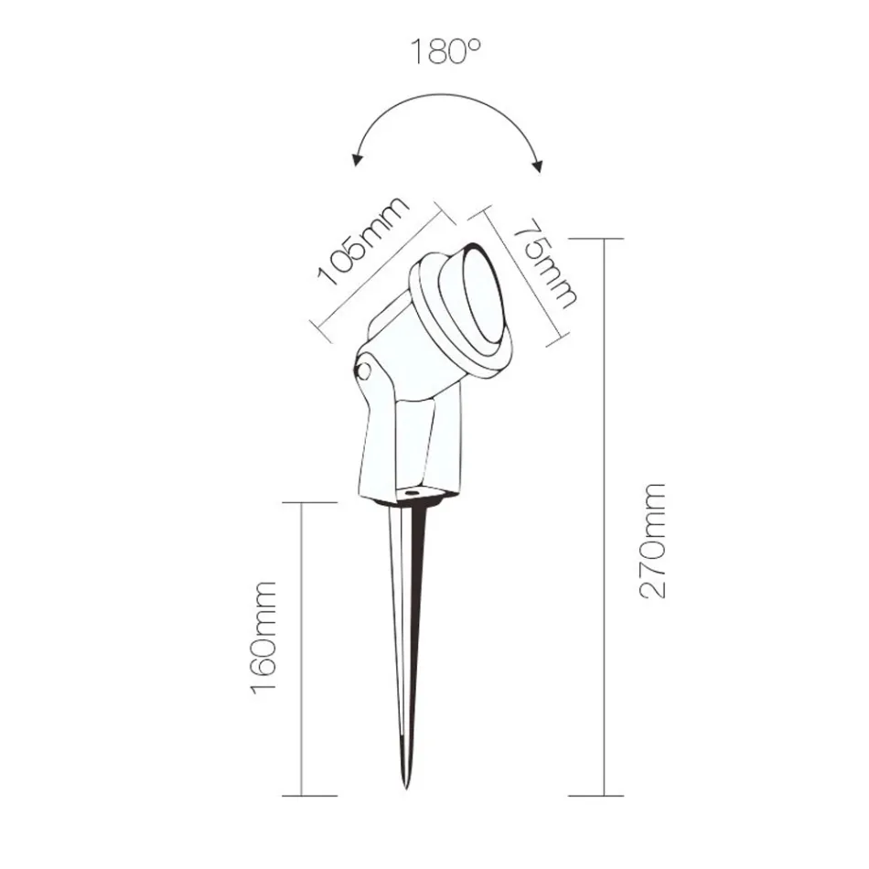 Spot LED pentru exterior din aluminiu negru mat 4 piese - Oliver Viadurini