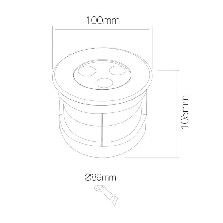 Spot rotund cu LED pentru exterior din oțel inoxidabil - Dakota Viadurini