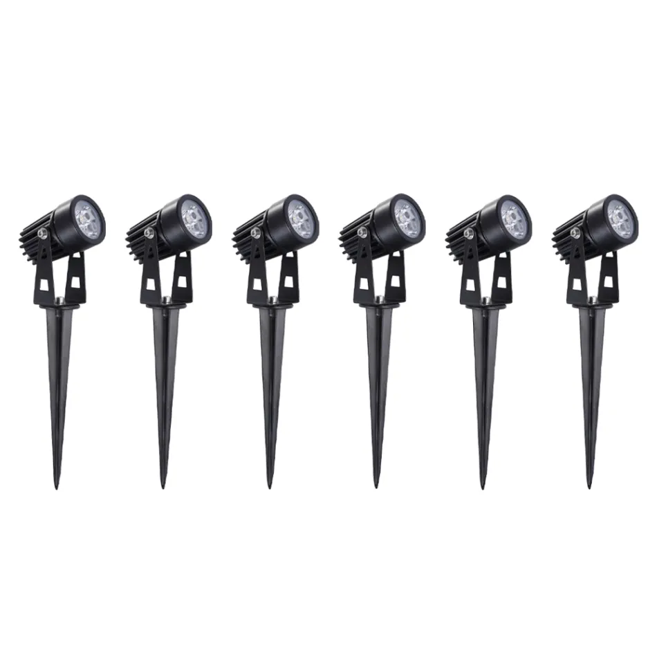 Spot rotund din aluminiu cu 6 piese cu proiector LED pentru exterior - Erio Viadurini