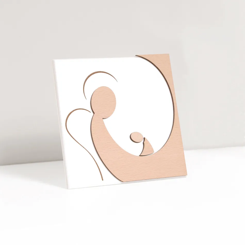 Poză mică înfățișând Îngerul Mamei Gravată Laser Made in Italy - Augustina Viadurini