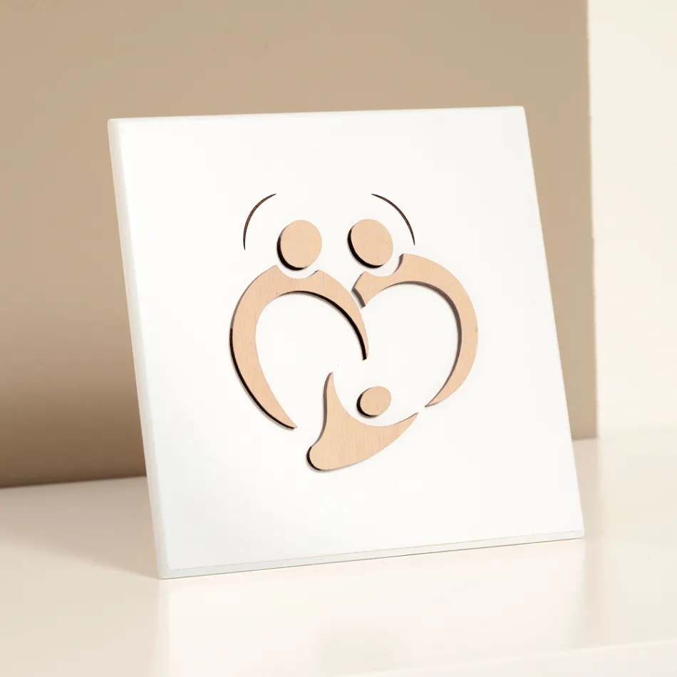 Poza Sfanta Familie cu Gravura Laser Made in Italy - Zuleika Viadurini