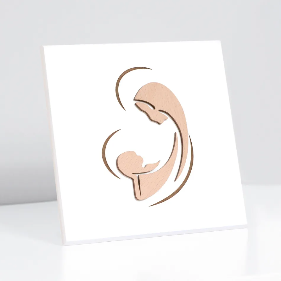 Imagine gravată cu laser cu Maria și Pruncul Isus, realizată în Italia - Nigella Viadurini