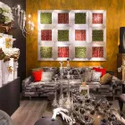 Tablou modern de perete din metal și flori artificiale Made in Italy - Gonio Viadurini