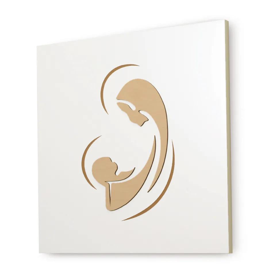 Imagine gravată cu laser a Madonei cu Copilul Made in Italy - Bashira Viadurini