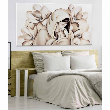 Panou modern de design în relief pe panza fabricat în Italia Sole Viadurini