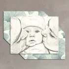 Poză din lemn cu imprimeu a unui sărut către un copil Made in Italy - Andorra Viadurini