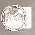 Poză din lemn cu imprimeu cu femeie cu copil Made in Italy - Taiwan Viadurini