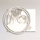 Poză din lemn cu imprimeu cu femeie cu copil Made in Italy - Taiwan Viadurini